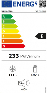 Whirlpool W5 721E W 2 alulfagyasztós hűtőszekrény fehér